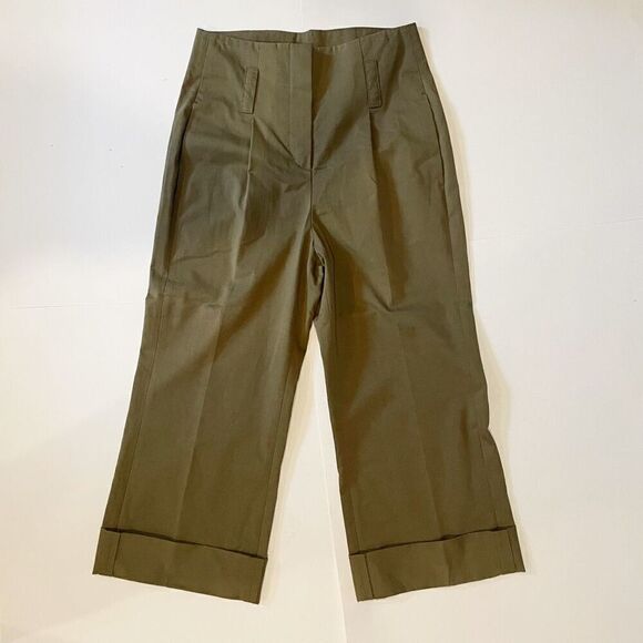 Dorothee Schumacher Wide Leg Crop Trouser Pant size XS S Olive Green - Picture 1 of 6